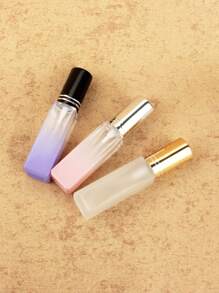 3pcs/6pcs/12pcs/18pcs 10ml Square Glass Refillable Makeup Toner Perfume Small Sample Transparent Fine Mist Spray Bottle, Black/Amber, With Funnel Atomizer, Rose Gold/Purple/Pink