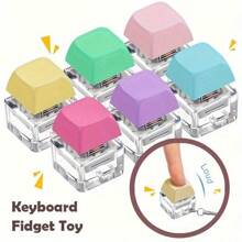 1pc Interesting Mini Keycap Keyboard Keychain, Press The Sound And Fidget Toy Keychain, Keyring, Wallet & Backpack Ornament, Stress Relief Friendship Gift, Perfect Stress Relief Gift - Multicolor - View 6