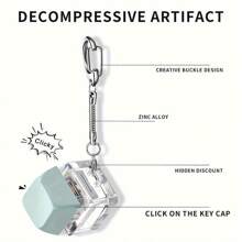 1pc Interesting Mini Keycap Keyboard Keychain, Press The Sound And Fidget Toy Keychain, Keyring, Wallet & Backpack Ornament, Stress Relief Friendship Gift, Perfect Stress Relief Gift - Multicolor - View 9