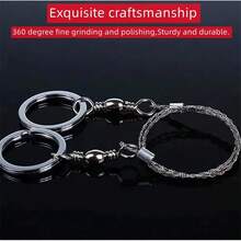 1pc Stainless Steel Wire Saw Hand Chain Saw Rope Saw Survival Gear Tool - Silver - View 3