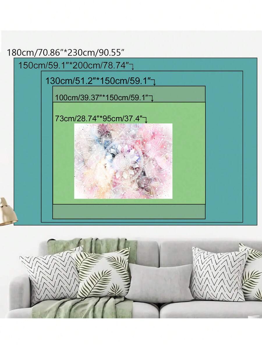 1pc Mandala Pattern Handmade Tapestry, Abstract Wall Hanging For Living