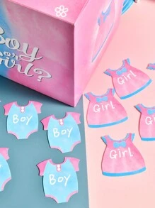 1set Baby Gender Reveal Pull Out Game Box, Cast Your Vote Games Invitations Party Supplies With 40 Ballot Cards, Boy Or Girl, Gender Reveal Party Supplies,Pink And Blue Baby Shower Family Decorations Gifts - Multicolor - View 2