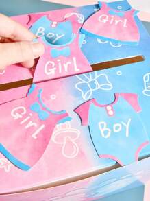 1set Baby Gender Reveal Pull Out Game Box, Cast Your Vote Games Invitations Party Supplies With 40 Ballot Cards, Boy Or Girl, Gender Reveal Party Supplies,Pink And Blue Baby Shower Family Decorations Gifts - Multicolor - View 4
