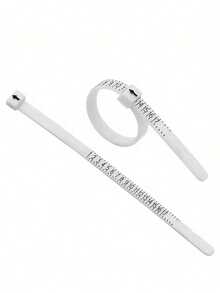 2入組指環尺寸量尺，可重複使用和攜帶的戒指尺寸測量工具 - 白色 - 查看 4