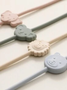 6 stuks babyfopspeenclip, siliconen speelgoedriemen, dierlijke vorm anti-verloren verstelbare speenketting voor kinderwagens, kinderstoelen, wiegjes, autostoelen
