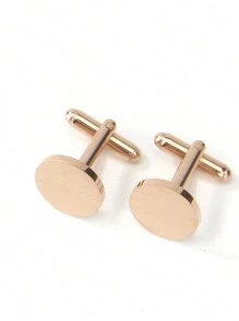 2入組個性化男士不鏽鋼套扣，可訂製刻字，父親節禮物，婚禮配件，時尚個性化扣子，適合作為節日禮物，婚禮定制配件 - 圓形 - 查看 7