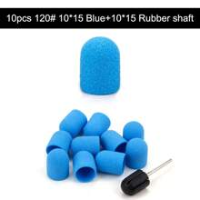10 Peças 10*15mm Faixas de Lixamento Azuis 80# 120# 180#, Cabeças de Broca para Unhas, Cortador de Fresagem, Manicure e Pedicure com Removedor de Esmalte de Gel UV e Acrílico, Ferramentas de Unha
