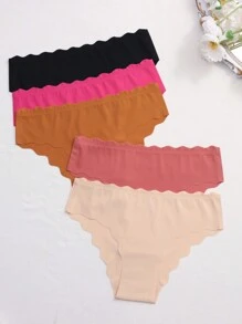 5 chiếc Đồ lót thời trang liền mạch thoải mái & co giãn & thoáng khí - Nhiều màu - Xem 3