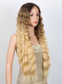 13*6*1 Tổng Hợp Phối Ren Phía Trước Bộ Tóc Giả Dài 30 Inch Lượn Sóng Cho Nữ Ombre Tóc Vàng Với Rễ Đen T-Part Ren Tóc Giả Cosplay Chịu Nhiệt Ren Tóc Giả - Nhiều màu - Xem 2