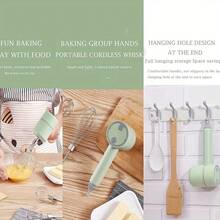 Máy khuấy thủ công, Máy trộn cầm tay điện không dây di động, USB 3 tốc độ có thể sạc lại bằng máy đánh trứng đôi bằng thép không gỉ, để đánh hoặc trộn trứng, bơ, kem, nướng và nấu ăn trong bếp - Nhiều màu - Xem 6