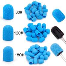 10 Peças 10*15mm Faixas de Lixamento Azuis 80# 120# 180#, Cabeças de Broca para Unhas, Cortador de Fresagem, Manicure e Pedicure com Removedor de Esmalte de Gel UV e Acrílico, Ferramentas de Unha