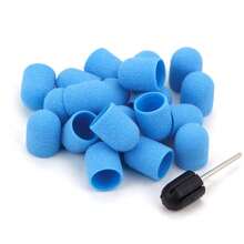 10 Peças 10*15mm Faixas de Lixamento Azuis 80# 120# 180#, Cabeças de Broca para Unhas, Cortador de Fresagem, Manicure e Pedicure com Removedor de Esmalte de Gel UV e Acrílico, Ferramentas de Unha