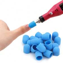 10 Peças 10*15mm Faixas de Lixamento Azuis 80# 120# 180#, Cabeças de Broca para Unhas, Cortador de Fresagem, Manicure e Pedicure com Removedor de Esmalte de Gel UV e Acrílico, Ferramentas de Unha