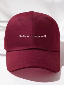 Mũ bóng chày in chữ 'Tin vào chính mình' dành cho nữ đường phố, Mũ giải trí chống nắng có thể điều chỉnh ngoài trời, Thích hợp cho kỳ nghỉ du lịch biển mùa xuân/thu, Mũ che nắng nam, Mũ trẻ trung phong cách Y2K - trắng - Xem 5