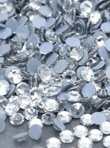 JUNAO SS3 SS4 SS5 SS6 SS8 SS10 SS12 SS16 SS20 SS30 SS34 SS40 SS50 水晶AB色熱固性玻璃鑲嵌石，服裝DIY扁平背熱固定石 - 白色 - 查看 8