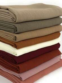 1 件纯色褶皱雪纺日常头巾女士头巾女士头巾适合日常配饰女士 - 彩色 - 查看 4