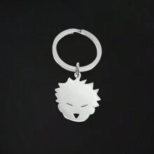 1pc  Gojo Silver Cartoon Creative Stainless Steel Chain Cute Infinite Void Necklace Pendant Halloween