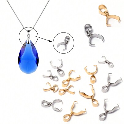 10 Stück Edelstahl Anhänger Clip Verschluss Eispickel Klemmbügel Anhänger Verbinder Bügel Perlen Schmuckzubehör Diy Schmuckzubehör