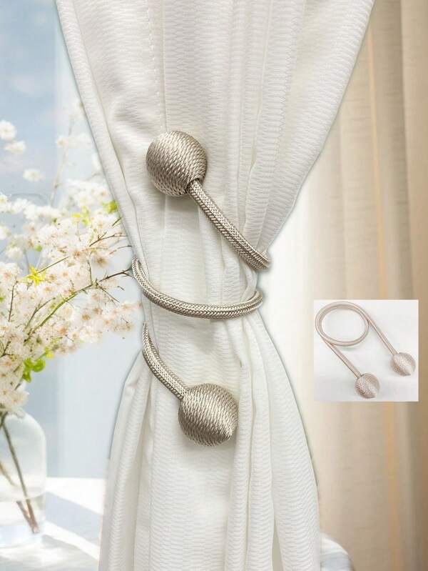 1pc Twist Tie Curtain Holder, Minimalist Polyester Curtain Tiebacks, Suitable For Valentine's Day, Wedding, Birthday