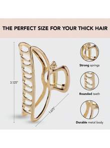 Gold Metal Claw Clips - Large Claw Clips For Thick Hair, Gold Hair Clips For Girls, Metal Hair Clips For Women, Gold Claw Clips For Thin Hair, Metal Hair Claw Clips For Women & Cute Hair Clips,Gold Head Piece Hair Jaw Clip Hair Clamps Hair Clutch Hair Catcher Clip, Casual