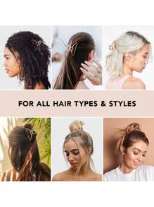 Gold Metal Claw Clips - Large Claw Clips For Thick Hair, Gold Hair Clips For Girls, Metal Hair Clips For Women, Gold Claw Clips For Thin Hair, Metal Hair Claw Clips For Women & Cute Hair Clips,Gold Head Piece Hair Jaw Clip Hair Clamps Hair Clutch Hair Catcher Clip, Casual