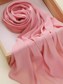 1 件纯色褶皱雪纺日常头巾女士头巾女士头巾适合日常配饰女士 - 彩色 - 查看 15