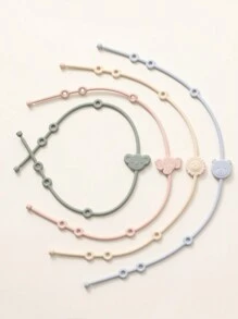 6 stuks babyfopspeenclip, siliconen speelgoedriemen, dierlijke vorm anti-verloren verstelbare speenketting voor kinderwagens, kinderstoelen, wiegjes, autostoelen