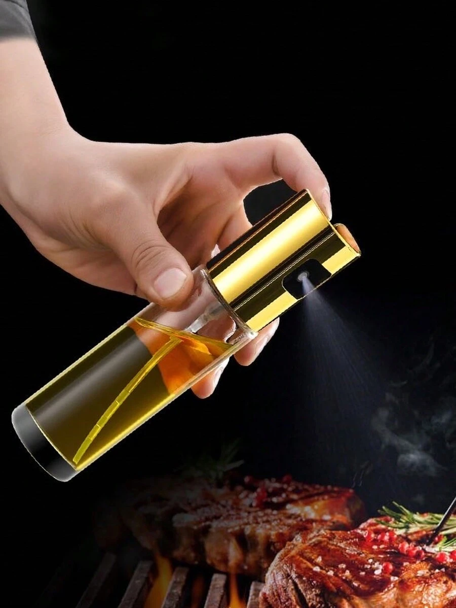 1 Chai Xịt Dầu Ăn, Bình Xịt Dầu Ô Liu Cho Nhà Bếp, Bình Đựng Giấm Thủy Tinh Cho Salad, BBQ Và Nướng - Bạc - Xem 1
