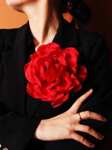 16CM Broche de flor de tela multicapa exagerado y personalizado, elegante y vintage. Accesorio de pareja para eventos, accesorios de vestir para el Día de San Valentín, encanto para ropa, bolsos, camisas, chaquetas, joyería, ropa de Navidad y Halloween, regalos divertidos y lindos para maestros