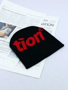 1件中性紋織帽子，防風保暖，適合春季和冬季戶外活動，街頭風格與休閒風格，一尺寸適合所有人 - A - 查看 3