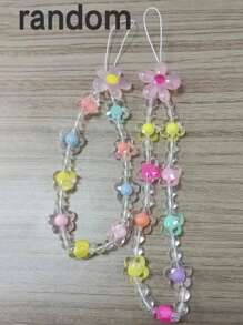 1 Pulsera de flor hecha de cuerda joyería, Carcasa para teléfono pintada con una gran flor transparente compatible con iPhone 12/12 Pro Max/12 Mini/11 Pro Max/XS/7/8, Samsung A03s,A03core,A04,A12,A13,A14,A21s,A22,A23,A24,A32,A33a34,A5 A51A52,A53,A54,A71,A72,A73,S20fe,S21,S22, serie Redmi de Xiaomi