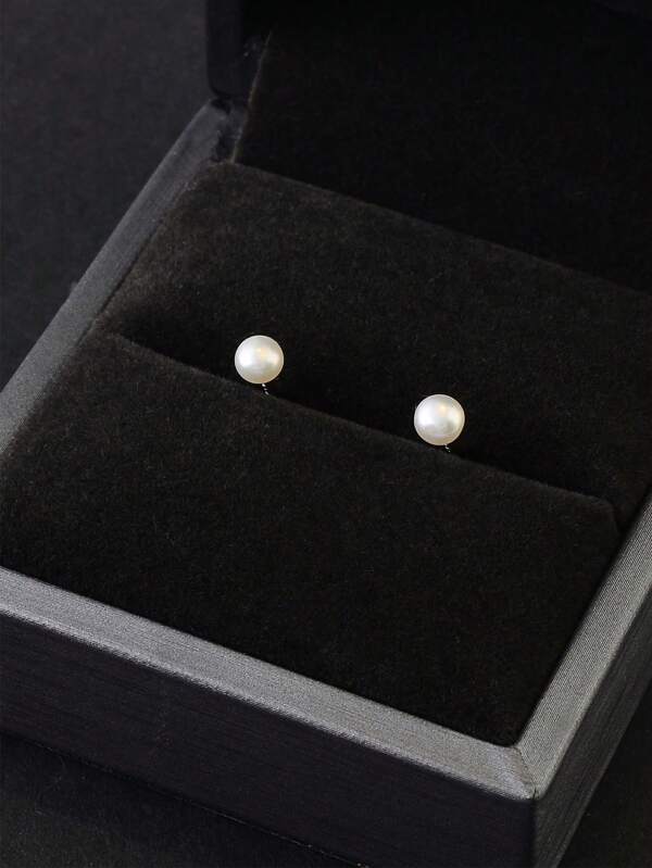 Boucles d oreilles en perles à la mode en argent sterling 925, accessoire élégant et classique de mariage nuptial, bijoux de mariage