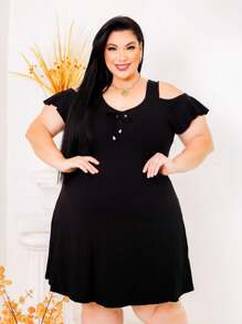 Plus Size Dresses - Negro - Ver 3