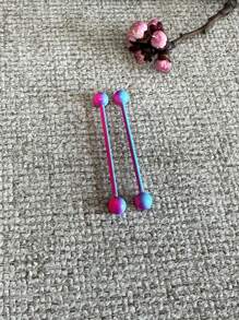 2 Cái/gói Punk Bóng Đính Hạt Thép Titan Công Nghiệp Tai Barbell Bông Tai Dành Cho Nữ, Ngày Của Mẹ Big Sale - loại tạ - Xem 12