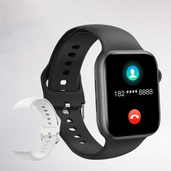 2024最新款2.01英寸全螢幕男女運動智慧手錶，可通話/接聽，計步器，熱量計，來電和短信通知，多功能，附原裝錶帶，適用於Android / IOS手機