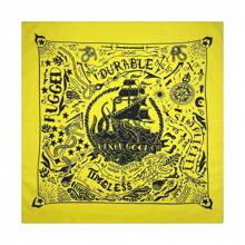 1 件格子图案流苏保暖男士围巾，适合学生、情侣、商务和户外秋冬季男士配饰男士围巾 - 航海印花方巾 - 查看 3