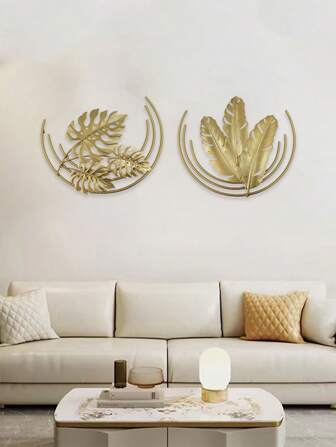 1pc Golden Iron Art Decorative Wall Hanging, Suitable For Living Room Bedroom Restaurant Hotel Metal Wall Decoration Art Hanging Decoration,Home Decor ,Room Decor,Wall Decor Gifts Birthday Graduation