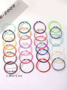 Set de 24 piezas de pulseras trenzadas de poliéster de colores, impermeables, de moda casual para mujer, para playa, vacaciones y uso diario