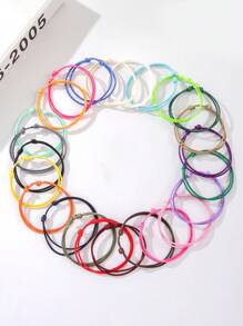 Set de 24 piezas de pulseras trenzadas de poliéster de colores, impermeables, de moda casual para mujer, para playa, vacaciones y uso diario