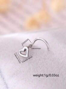 Tkool 1 件不锈钢心形鼻环带扭角鼻钉鼻钩首饰情人节、妈妈、母亲、母亲节、礼物