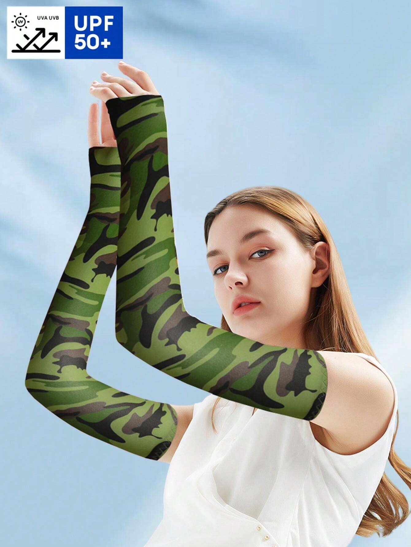 Sun Protective Anti UV 1 Pair Cycling Ice Silk Arm Sleeves Sun