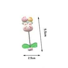 6pcs Cute Green Plant Car Dashboard Bobbleheads - Multicolor - View 5