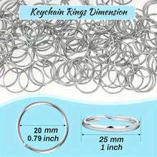 50-500pcs/Set 20mm Key Ring Open Jump Rings Connector Metal Split Rings For Keychain Pendant Jewelry Finding Making Charm Crafting