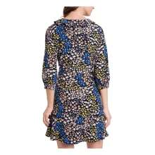 Riley & Rae Women's Ruffled Tie Floral 3/4 Sleeve Surplice Neckline Short Party Wrap Dress Blue Size 6