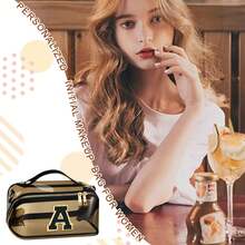Initial Clear Bag Graduation Gifts Summer Gifts For Women Makeup Cosmetic Bags Personalized Birthday Gifts For Women - 棕色 - 查看 6