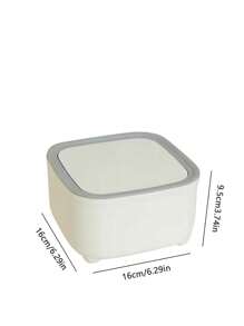 1pc Press-type Creative & Adorable Desktop Trash Can With Lid & Random Sticker For Home And Office Use - White - View 9