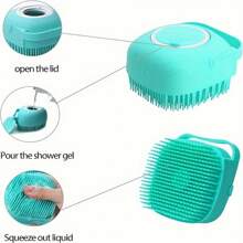 Bath Brush Scrubber Soft Silicone Pet Shower Grooming Shampoo Massage Dispenser For Short Long Haired Dogs And Cats