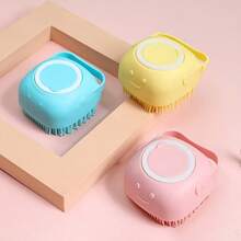 Bath Brush Scrubber Soft Silicone Pet Shower Grooming Shampoo Massage Dispenser For Short Long Haired Dogs And Cats