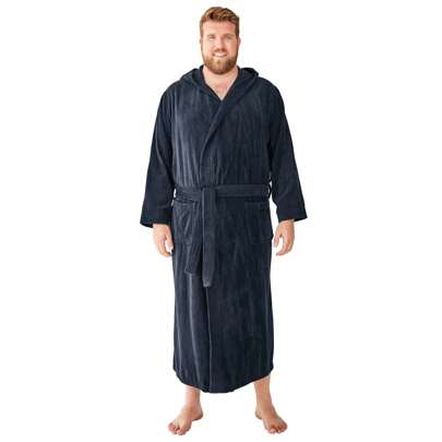 KingSize Men's Big  Tall Tall Terry Velour Hooded Maxi Robe