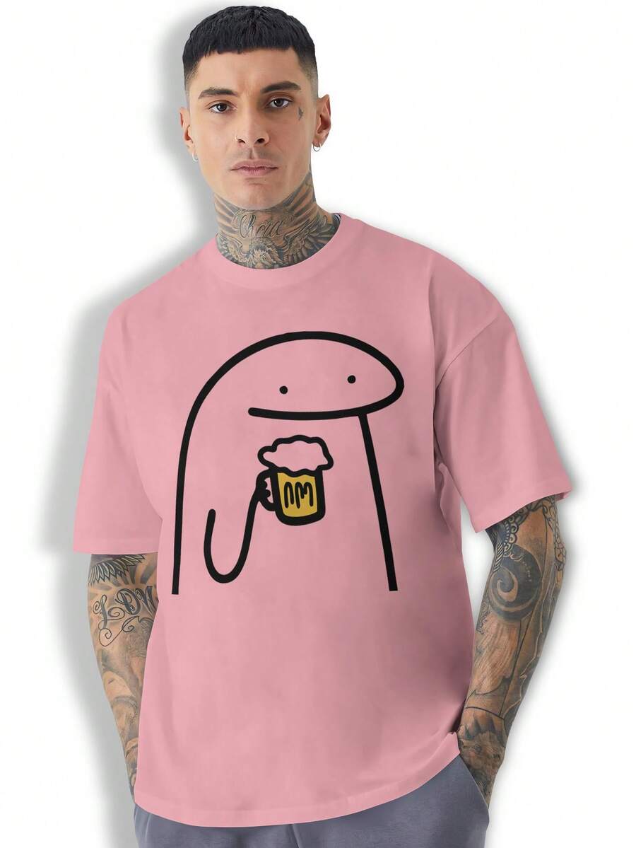 Men T-Shirts - 淺粉色 - 查看 1